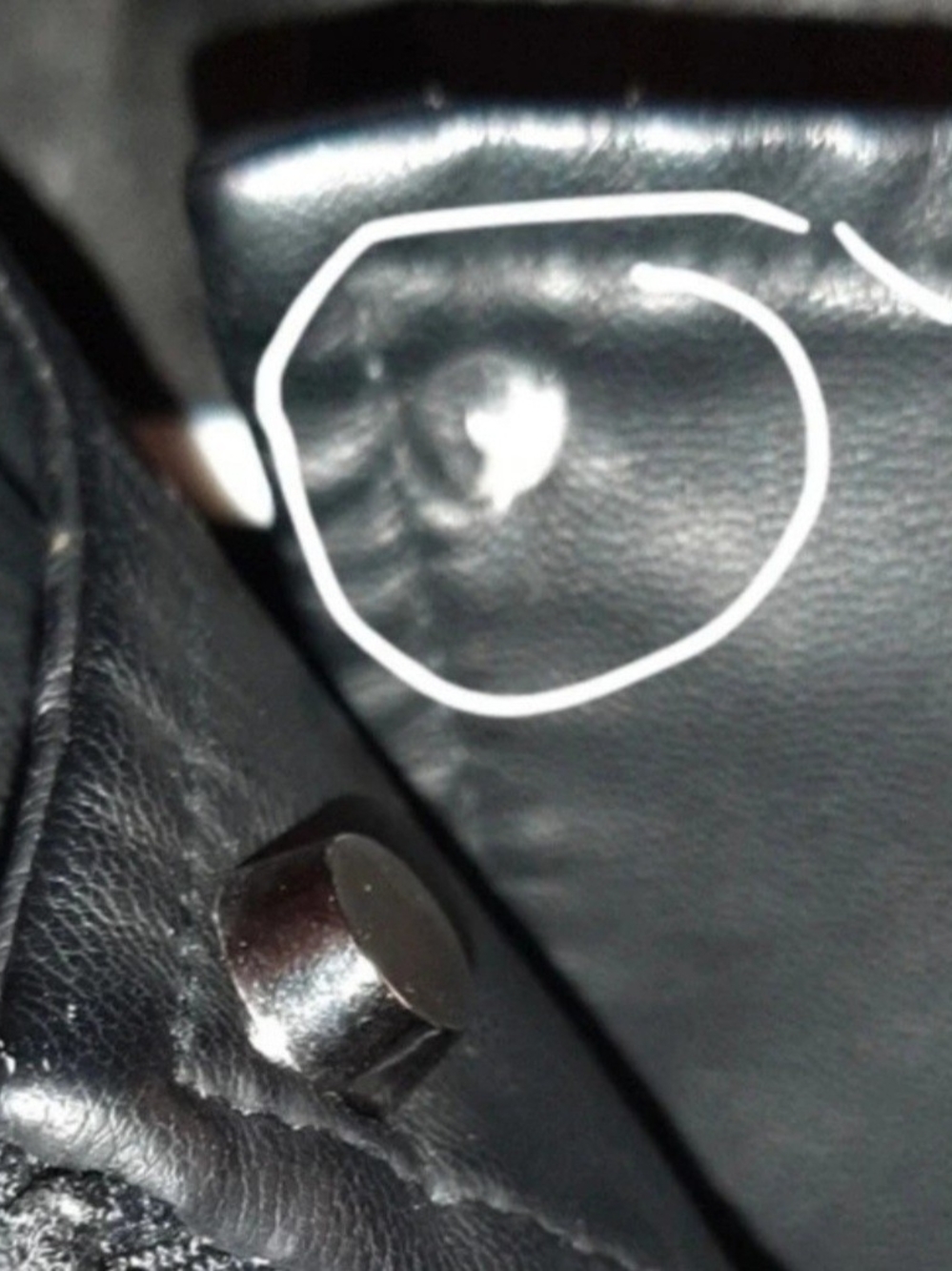Womens Black Faux Leather Moto Jacket S/M - Picture 8 of 11
